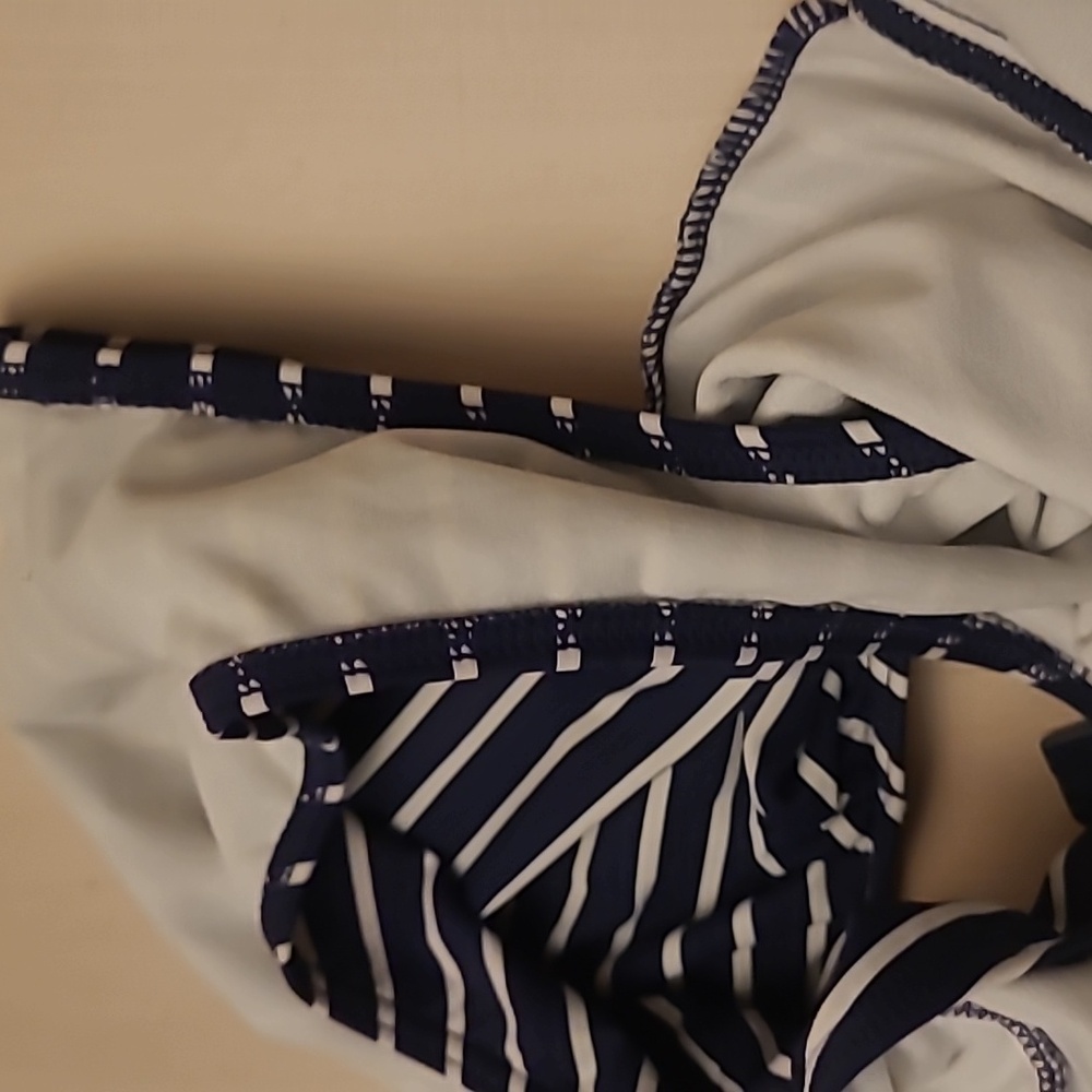 LIKE NEW Moontide Nautical Navy and White Striped Built in Bra Swimsuit - Picture 10 of 13